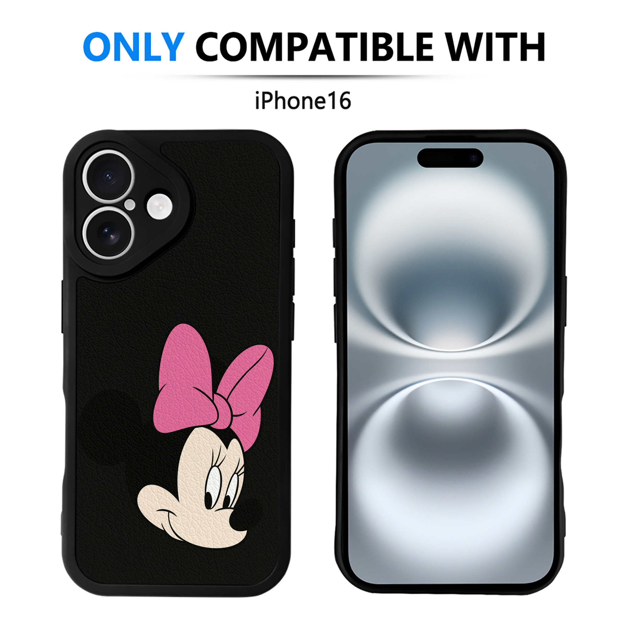 （画像用） ミッキーマウス Mickey Mouse 【iPhone 16シリーズ対応】シリコンスマホケース（レザー調） 材質：シリコン